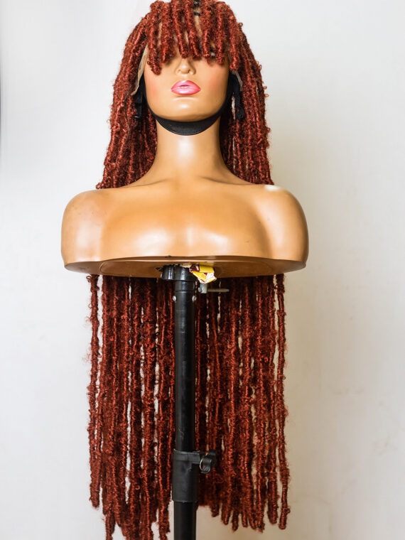 Ginger Butterfly locs with Fringe, Destressed locs