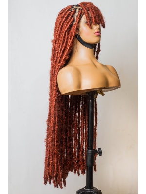 Ginger Faux Locs Wig, Bold and Trendy Long Hairpiece, 30 Inches Women Locs Wig, Beautiful Braided Stylish and Durable Wig