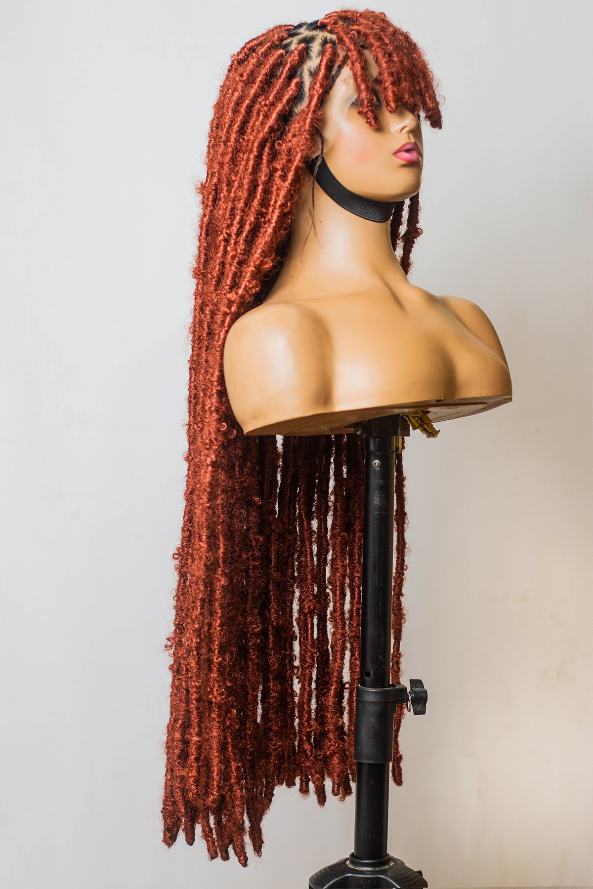 Ginger Butterfly locs with Fringe, Destressed locs