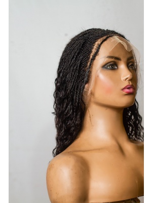 100% Human Hair Goddess Micro Braids Wig , Full lace 12/14 inches