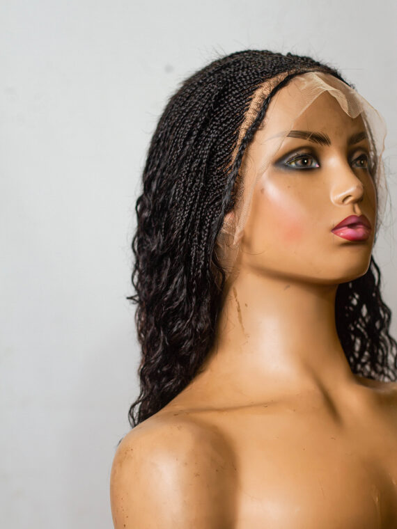 100% Human Hair Goddess Micro Braids Wig , Full lace 12/14 inches