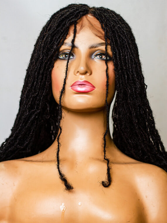 Braided Frontal Piece, 100 Percent Human Hair Sisterlocs, Skinny Dreadlocks