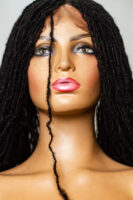 Braided Frontal Piece, 100 Percent Human Hair Sisterlocs, Skinny Dreadlocks