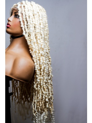 Blonde Faux Locs Wig, Bold and Trendy Long Hairpiece, 30 Inches Women Locs Wig, Beautiful Braided Stylish and Durable Wig