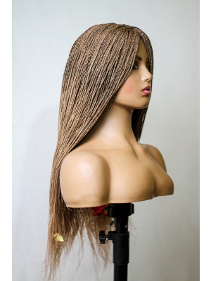 Light Aurbun and 60 Mix Braided Wig,Skinny Box Braids, Closure Wig