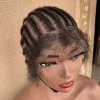 Kinky Human Hair Cornrow Full lace , Afro Kinky Human Hair Full lace Stylish Braided Lace Wig for a Unique summer Look
