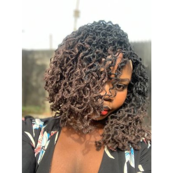 Ombre Crinkled Sisterlocs wig, Ombre 33 Sisterlocs, gluess lace wig SisterLocs ombre Dark Brown wig
