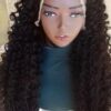 Goddess faux locs with human hair curls,Raw Deep Wave Human Hair 28 Inches Black Frontal with locs and curls, 400grams