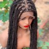 Distressed Locs, Braided Wig, butterfly locs,. Goddess Faux locs. Natural Locs, dreads locs,color 2, 40 inches