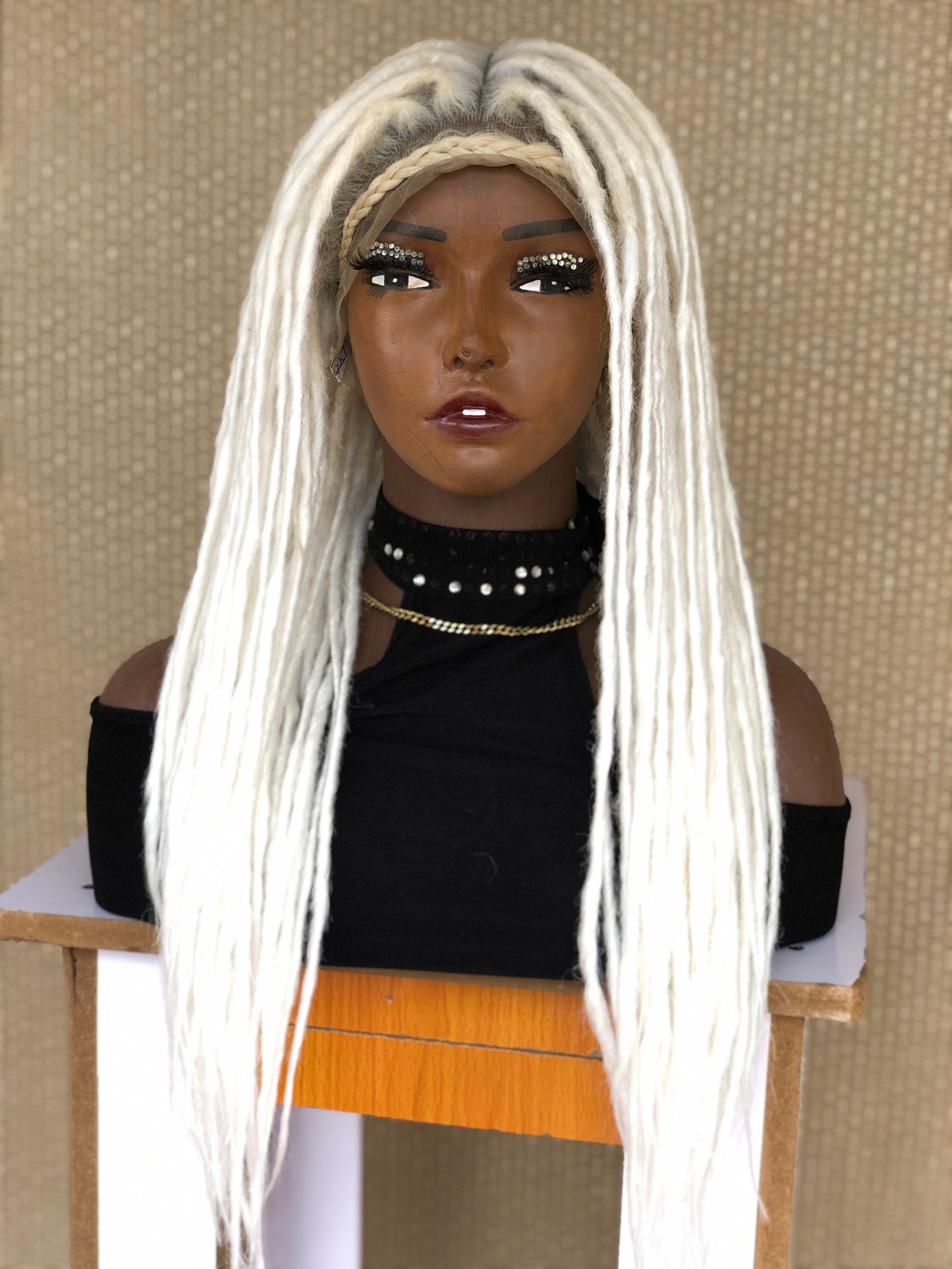 White Synthetic Locs, Braiding Locs, and Wigs, Endless Style Options for Everyone, Beautiful Braided Wig with Different Colors
