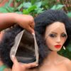 Full Lace Dyeable Human Hair Afro kinky hair, Hand Tied Afro Wig type pre stretched
