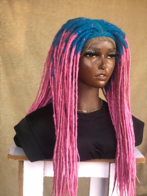 Pink Synthetic Locs, Braiding Locs, and Wigs, Endless Style Options for Everyone, Beautiful Braided Wig with Different Colors