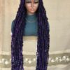Purple Faux Locs Wig, Bold and Trendy Long Hairpiece, 40 Inches Women Locs Wig, Beautiful Braided Stylish and Durable Wig