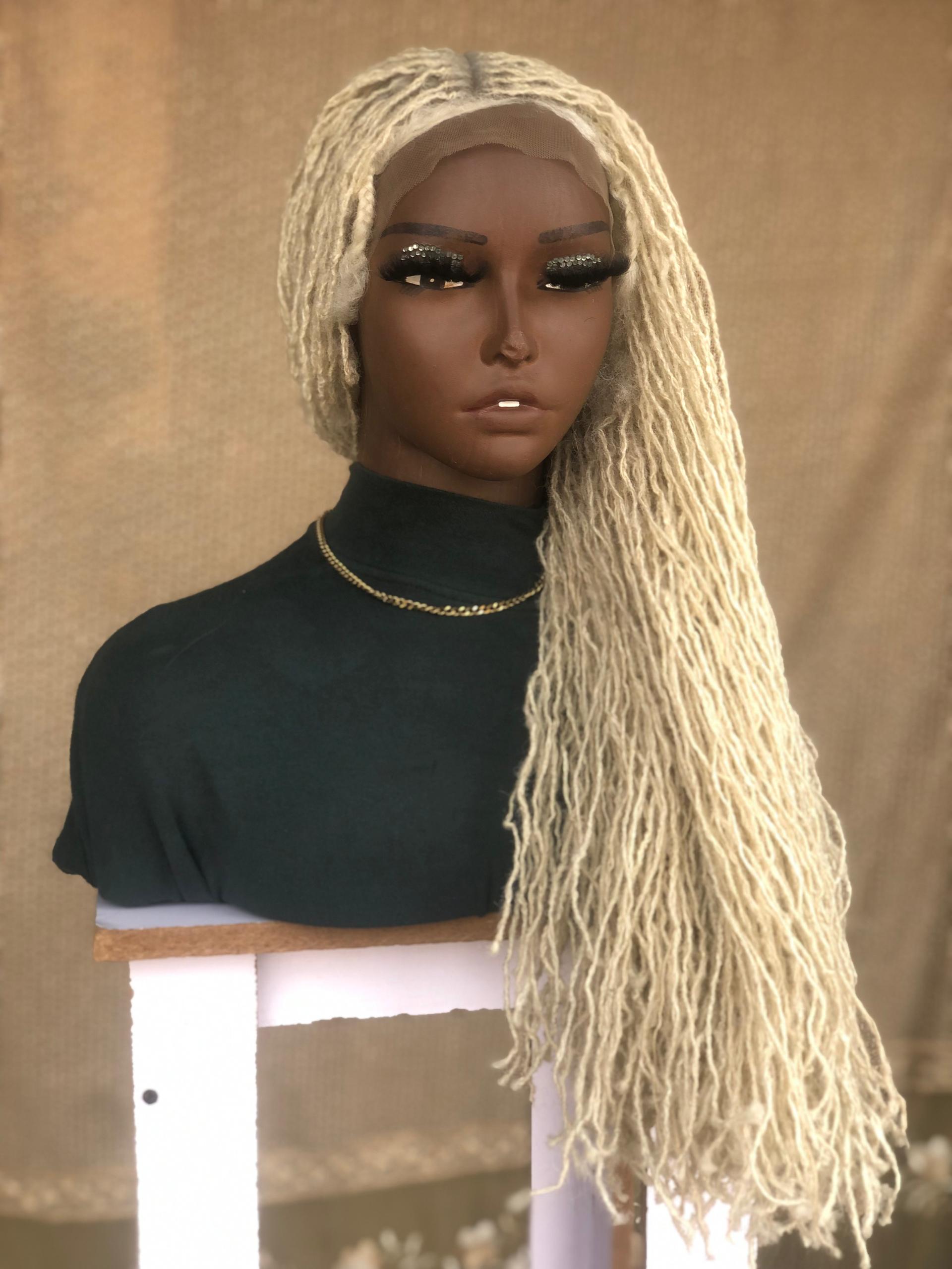 Blonde Afro kinky Sythentic hair for locs, Skinny Locs, 100% Sythentic Loc Extensions