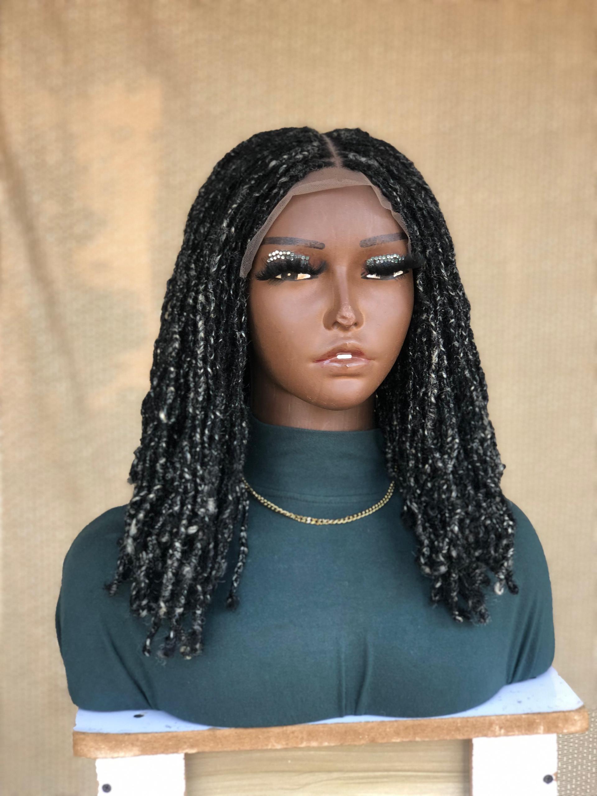 Salt and Pepper faux locs, Afro Kinky for locs, Skinny Locs, Dyed Locks and Synthetic Loc Extensions