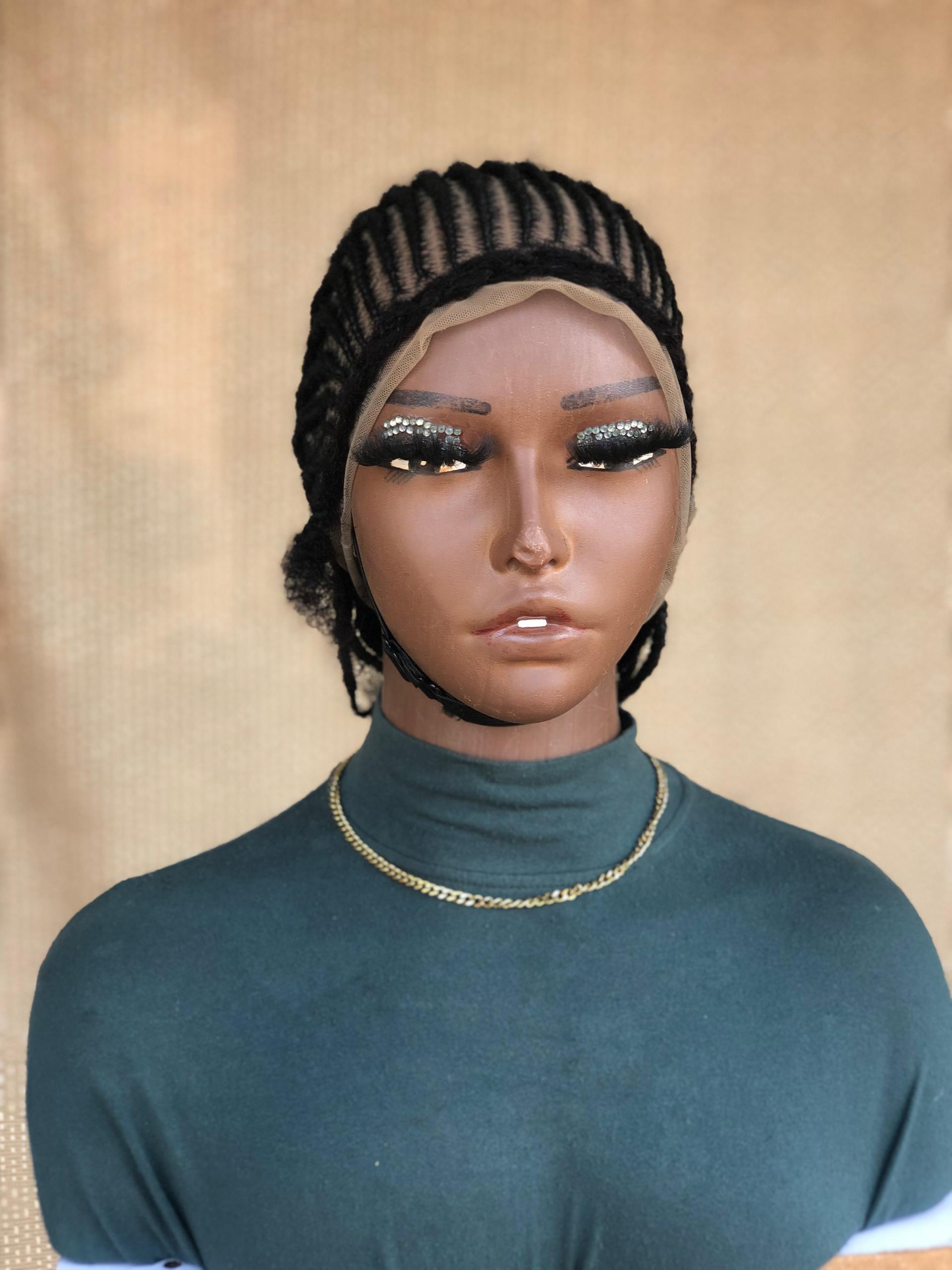 Stylish Braided Lace Wig, Full lace Synthetic Simply all back Summer wig