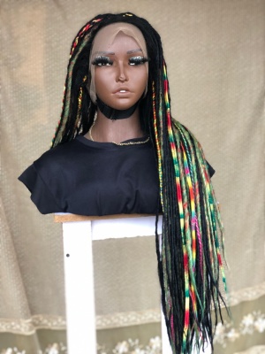 Multi Colored Synthetic Locs, Braiding Locs, and Wigs, Endless Style Options for Everyone, Beautiful Braided Wig with Different Colors