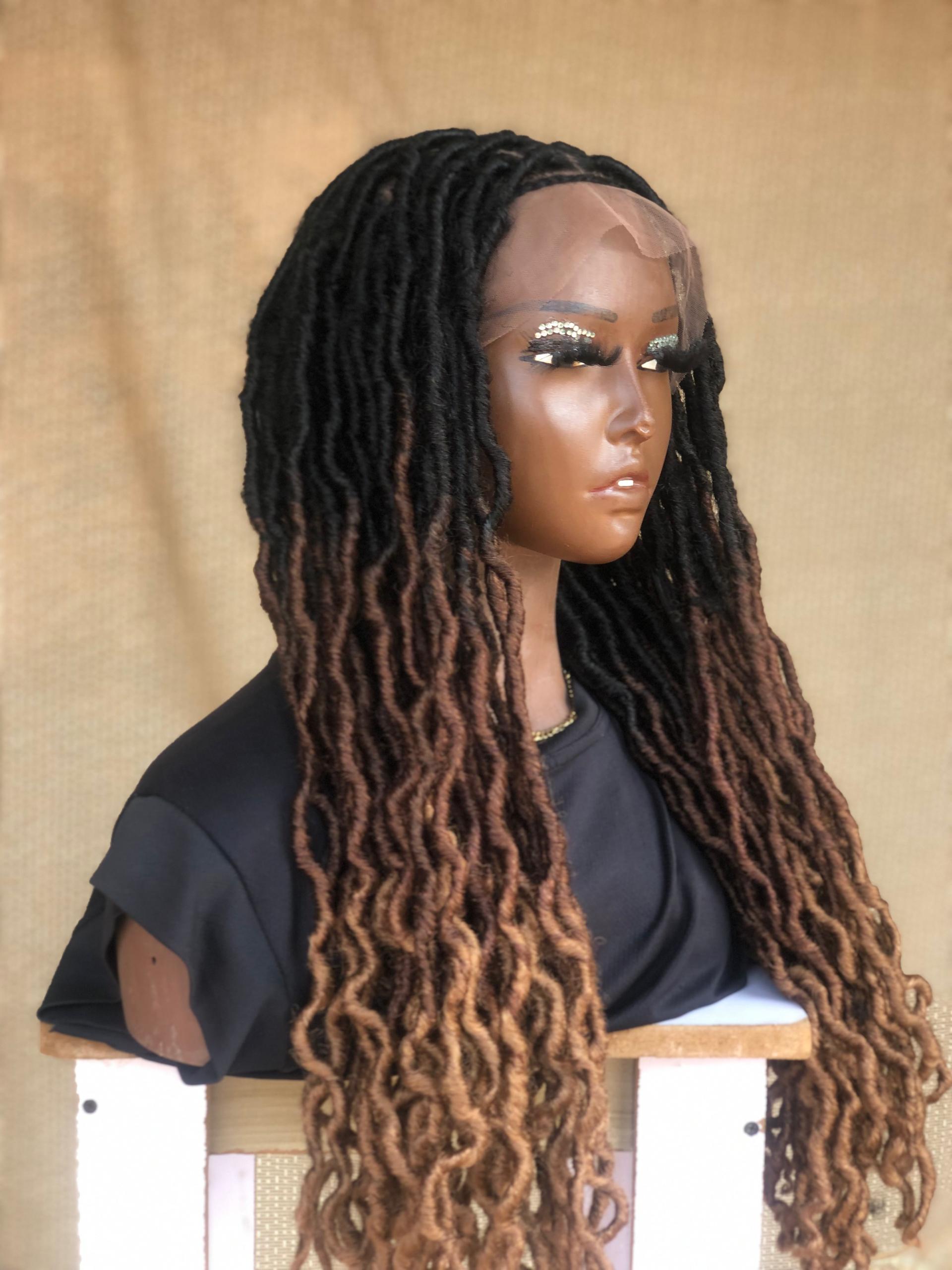 Full Lace Ombre Soft Locs Wig for Black Women Goddess Locs Dreads & Afro Kinky Hair Styling Extensions