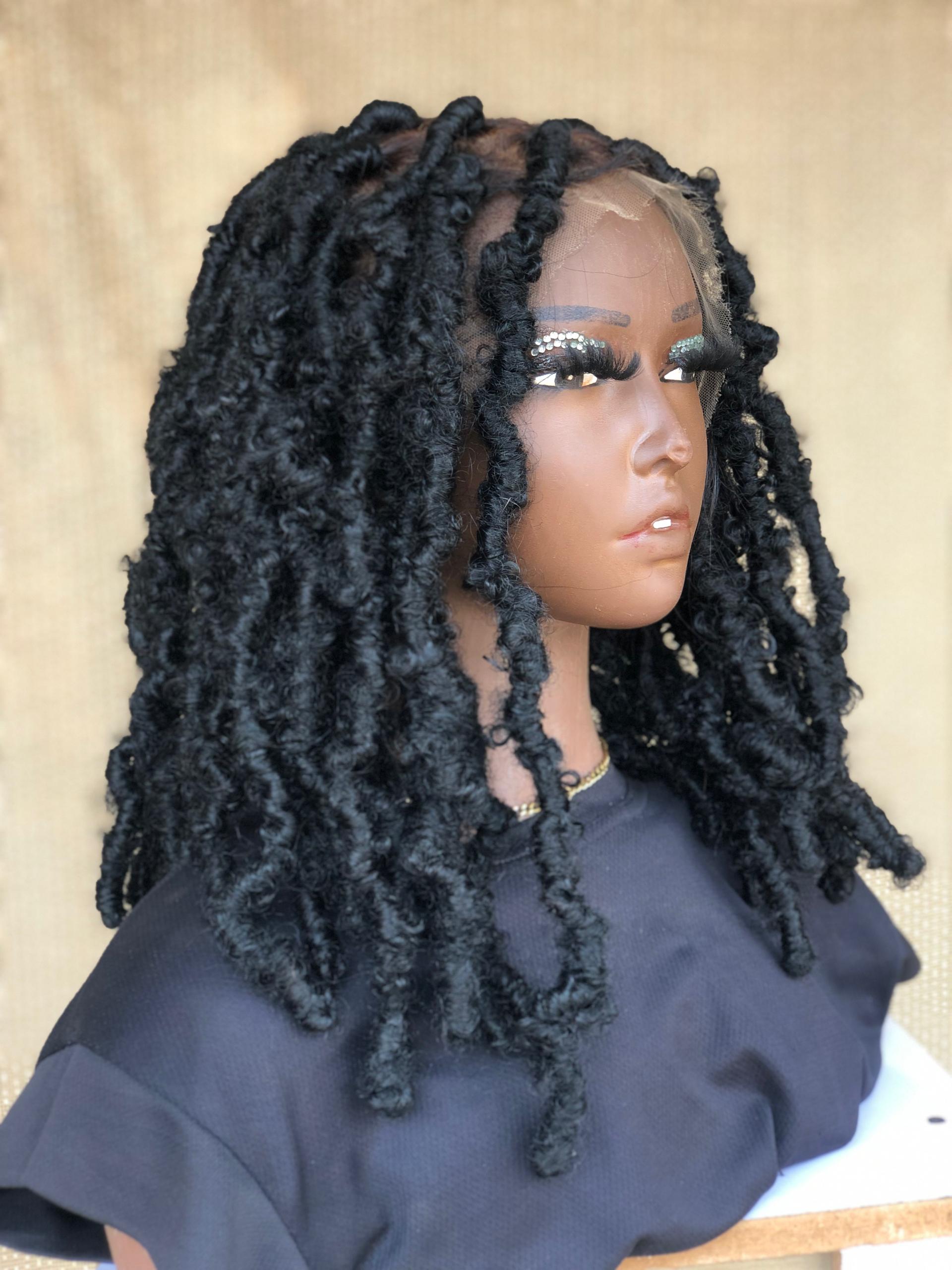 Black Bob distressed locs wig,handmade dreadloc wig, wig for Black women, butterfly locs free shipping