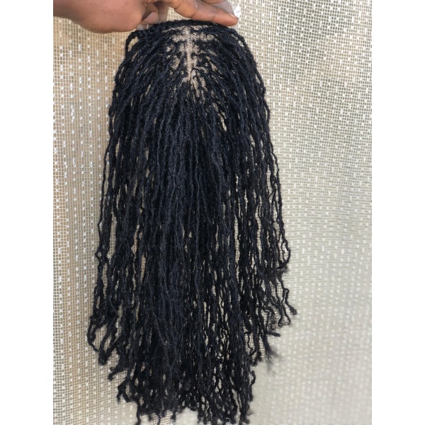 Human hair Sisterlocs 2x4 Topper Dyed Locks and 100% Human Hair Dreadlocs Topper Extensions
