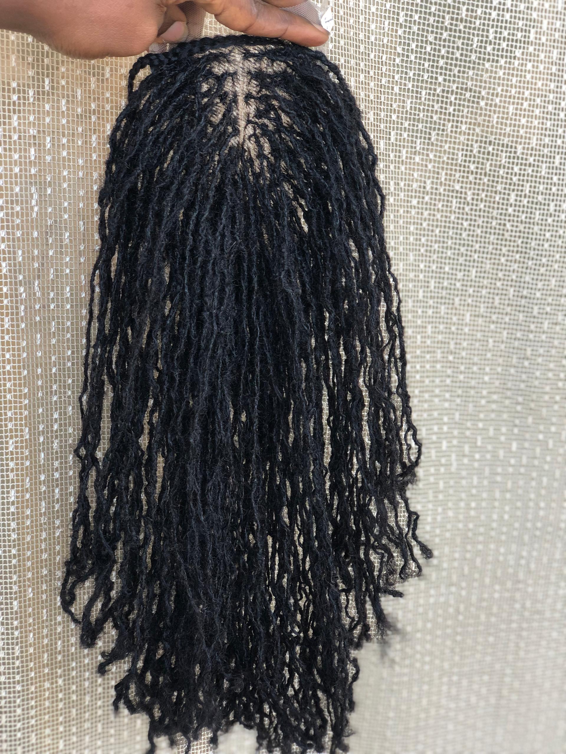 Human hair Sisterlocs 2x4 Topper Dyed Locks and 100% Human Hair Dreadlocs Topper Extensions