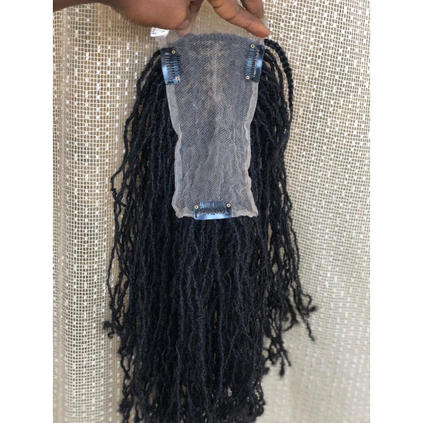 Human hair Sisterlocs 2x4 Topper Dyed Locks and 100% Human Hair Dreadlocs Topper Extensions