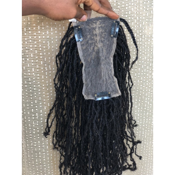 Human hair Sisterlocs 2x4 Topper Dyed Locks and 100% Human Hair Dreadlocs Topper Extensions