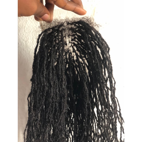 Human hair Sisterlocs 2x4 Topper Dyed Locks and 100% Human Hair Dreadlocs Topper Extensions