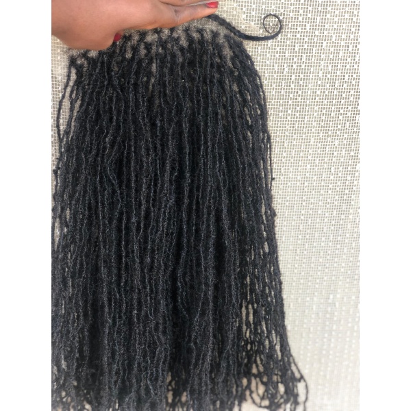 Human hair Sisterlocs 8X8 Topper Dyed Locks and 100% Human Hair Dreadlocs Topper Extensions