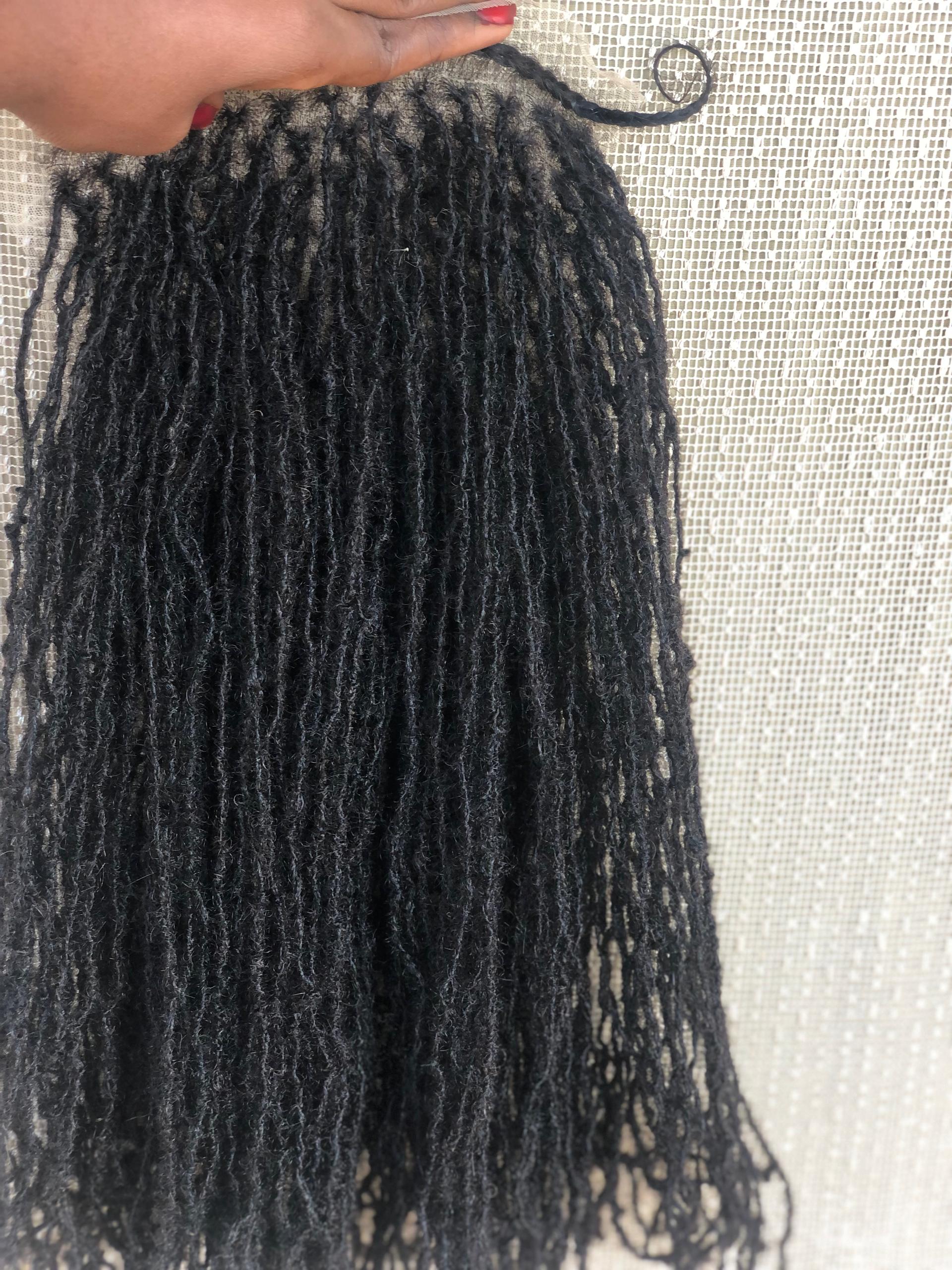 Human hair Sisterlocs 8X8 Topper Dyed Locks and 100% Human Hair Dreadlocs Topper Extensions