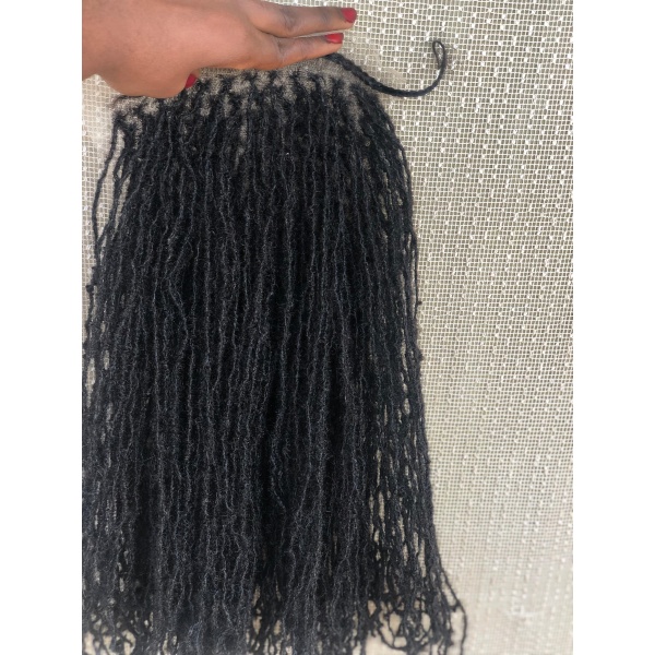 Human hair Sisterlocs 8X8 Topper Dyed Locks and 100% Human Hair Dreadlocs Topper Extensions