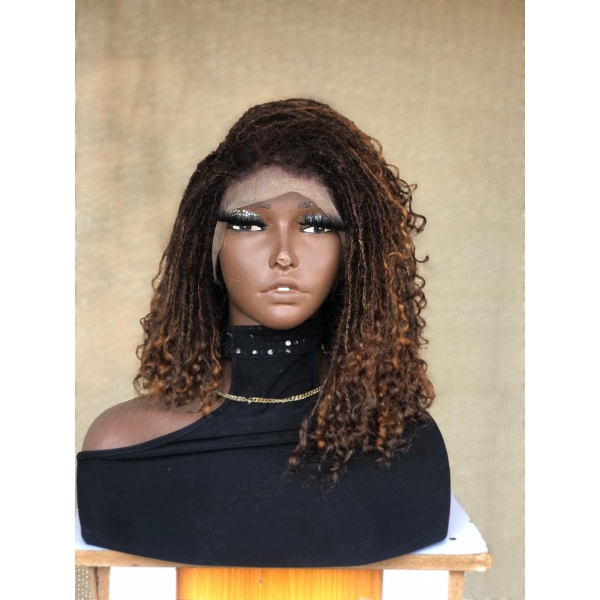 Summer Hair Bob Human hair Sisterlocs, Brown Curly Skinny Locs, Dyed Locks and 100% Human Hair Loc Extensions