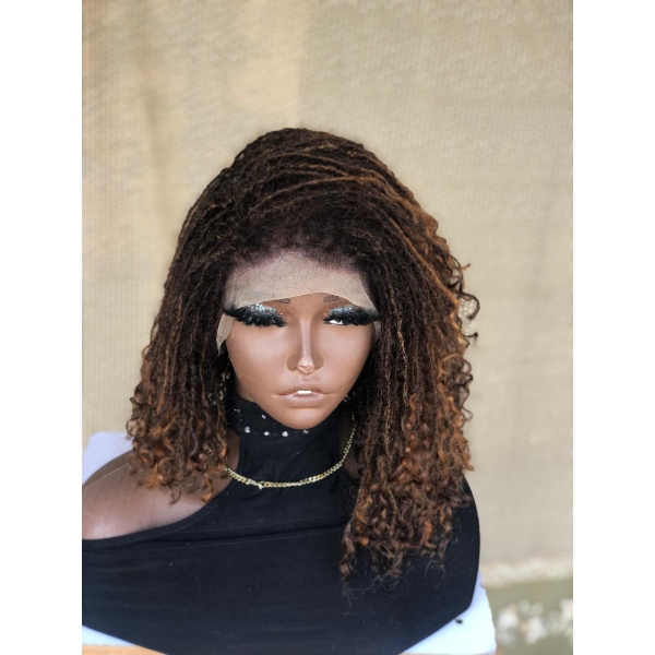 Summer Hair Bob Human hair Sisterlocs, Brown Curly Skinny Locs, Dyed Locks and 100% Human Hair Loc Extensions