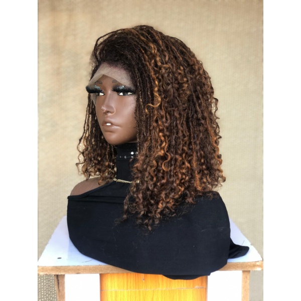 Summer Hair Bob Human hair Sisterlocs, Brown Curly Skinny Locs, Dyed Locks and 100% Human Hair Loc Extensions