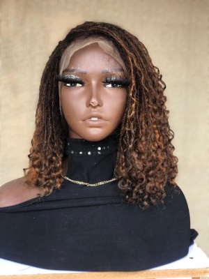 Summer Hair Bob Human hair Sisterlocs, Brown Curly Skinny Locs, Dyed Locks and 100% Human Hair Loc Extensions