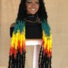 Multicolored distressed locs wig,Rasta handmade dreadloc wig, wig for Black women, butterfly locs free shipping