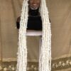 White distressed locs wig handmade dreadloc wig, wig for Black women, butterfly locs free shipping