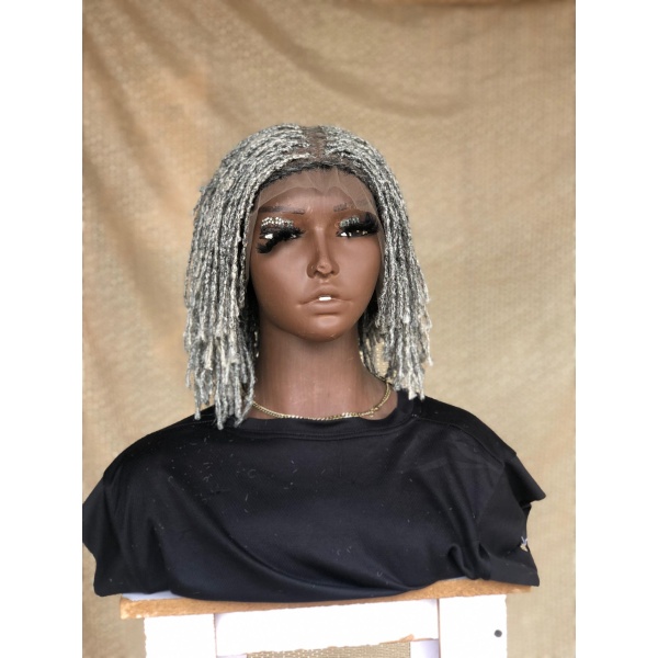 Salt and Pepper Full lace Bob Sisterloc,Skinny Dreadlocks,Summer Best Seller