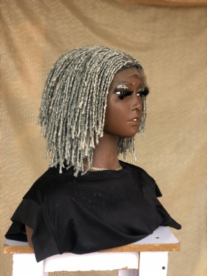 Salt and Pepper Full lace Bob Sisterloc,Skinny Dreadlocks,Summer Best Seller