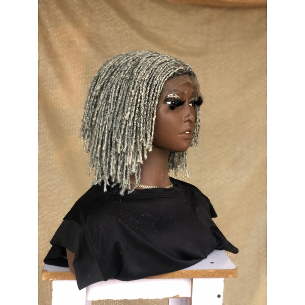Salt and Pepper Full lace Bob Sisterloc,Skinny Dreadlocks,Summer Best Seller