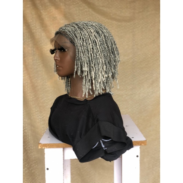 Salt and Pepper Full lace Bob Sisterloc,Skinny Dreadlocks,Summer Best Seller