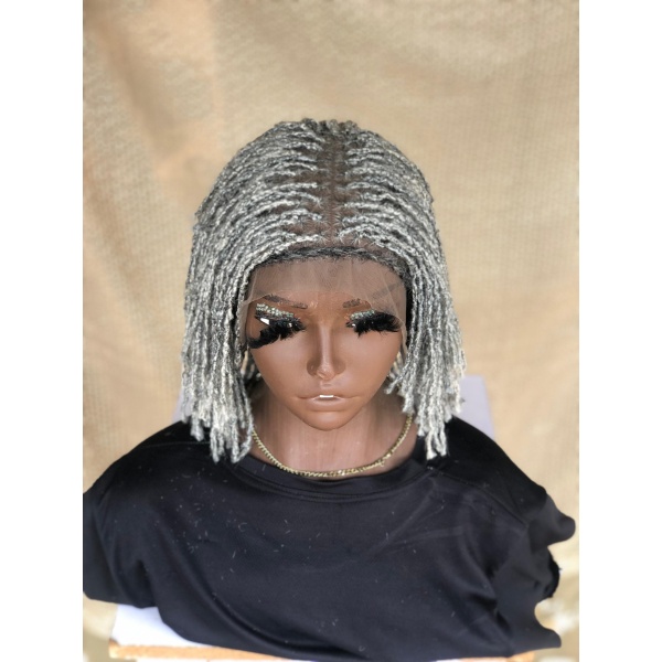 Salt and Pepper Full lace Bob Sisterloc,Skinny Dreadlocks,Summer Best Seller