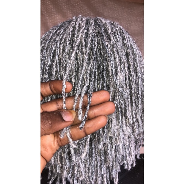 Salt and Pepper Full lace Bob Sisterloc,Skinny Dreadlocks,Summer Best Seller