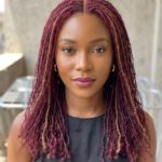 Burgundy Sisterlocks Wig Human Hair | Handmade MicroLocs Lace Front Wig | Wine Red Faux Locs Wig | Lightweight Natural Looking Locks for Black Women