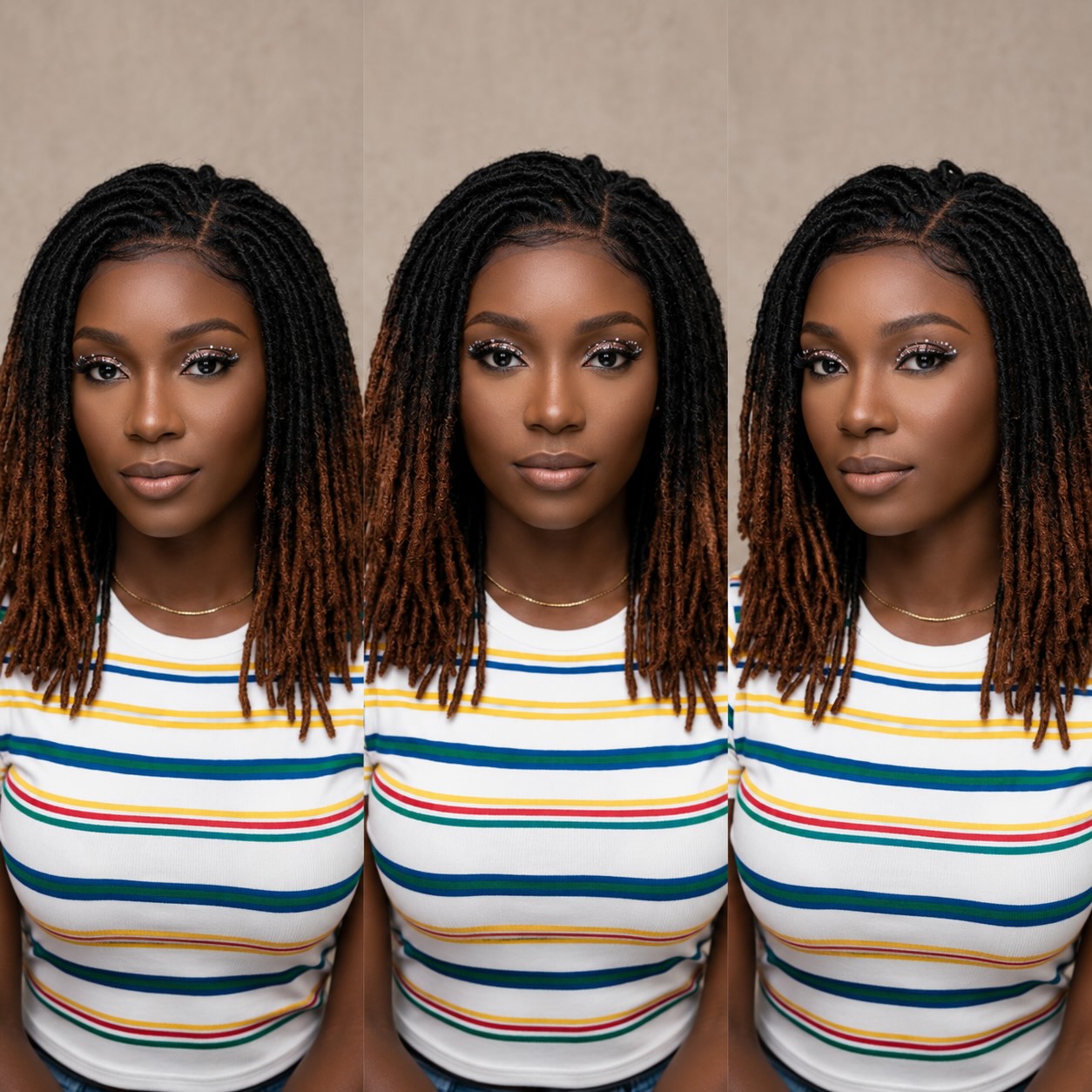 u Burgundy Hair Sisterlocs, Skinny Dreadlocs Wig - Image 1