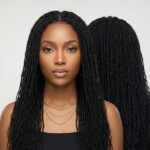 Luxury 18″ Full Lace Sisterlocks Wig – 100% Handmade Human Hair Micro Locs Wig, Glueless Full Lace Dreadlock Wig for Black Women, Natural Black