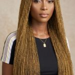 Luxury 30″ Full Lace Sisterlocks Wig – 100% Handmade Human Hair Micro Locs Wig, Glueless HD Full Lace Dreadlock Wig for Black Women, Blonde