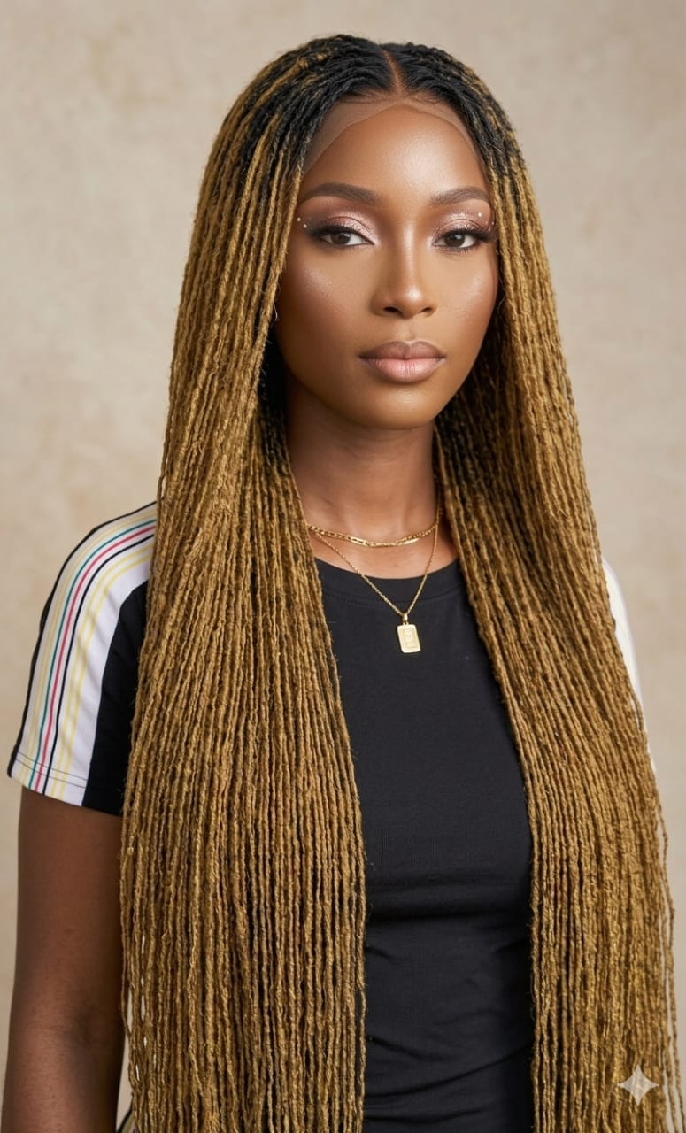 IMG-20260531-WA0024 Luxury 30″ Full Lace Sisterlocks Wig – 100% Handmade Human Hair Micro Locs Wig, Glueless HD Full Lace Dreadlock Wig for Black Women, Blonde - Image 1