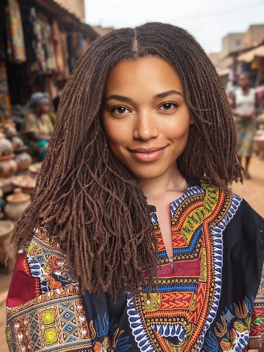 1783284771314 Dyeable Handmade Human Hair Micro Locs Wig, Glueless HD Full Lace Dreadlock Wig for Black Women, Natura - Image 1