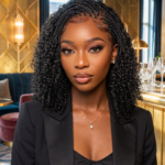 Dyeable Handmade Human Hair Micro Box Braids Wig, Full Lace Wig for Black Women